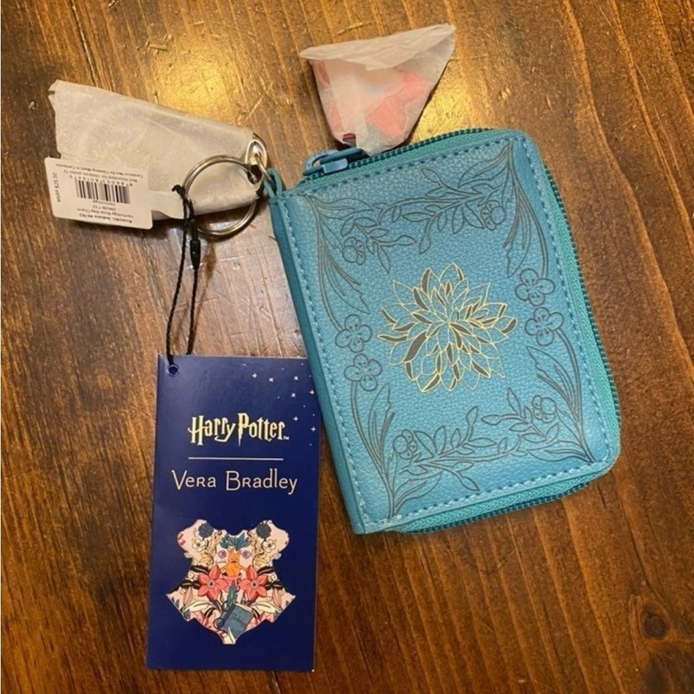 Vera Bradley Harry Potter Blue Wallet/Coinpurse with Gold Floral Design